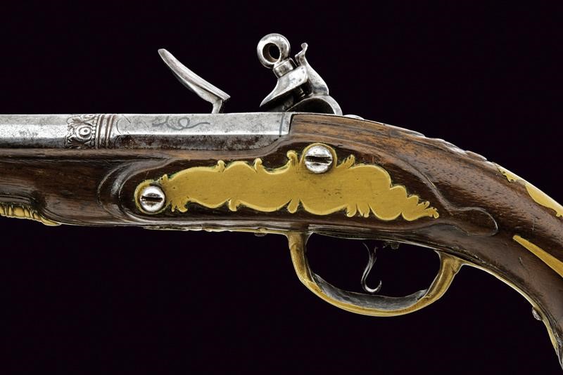 Pistola a pietra focaia da viaggio, Europa, lunghezza 22,5 cm