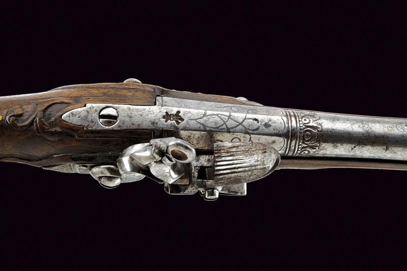 Pistola a pietra focaia da viaggio, Europa, lunghezza 22,5 cm