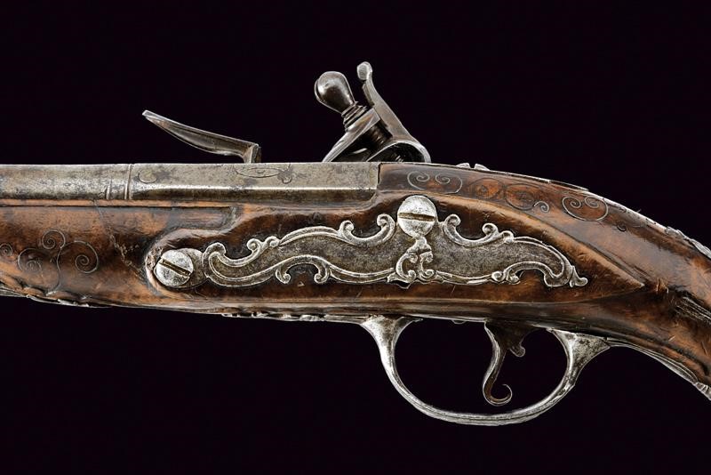 Pistola a pietra focaia da viaggio, Europa, lunghezza 24 cm