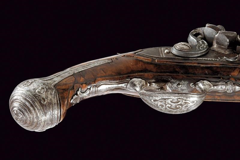 Pistola a pietra focaia da viaggio, Europa, lunghezza 24 cm