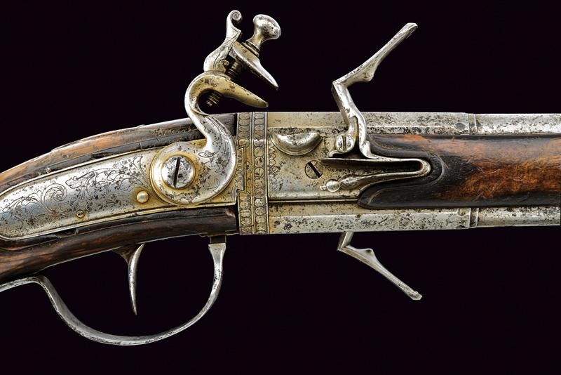 Pistola Wender a pietra focaia, lunghezza 47 cm, Europa