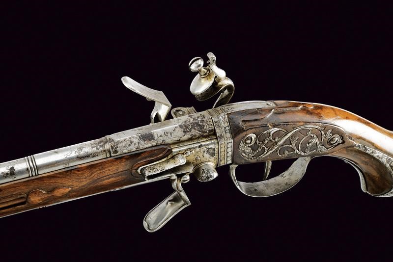 Pistola Wender a pietra focaia, lunghezza 47 cm, Europa