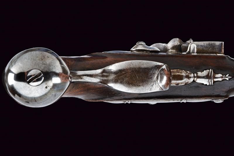 Pistola a pietra focaia da viaggio, Francia, lunghezza 19 cm