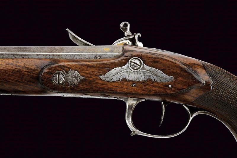 Pistola a pietra focaia da ufficiale, Francia, lunghezza 33 cm