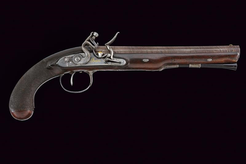 J. Probin, Pistola a pietra focaia, Inghilterra, lunghezza 38.5 cm