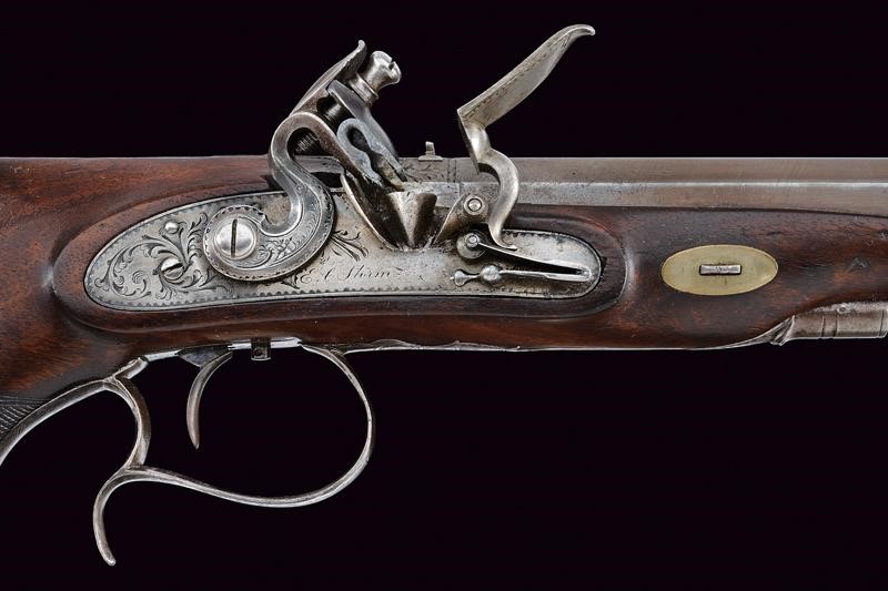 E. C. Storm, Pistola a pietra focaia, lunghezza 37.5 cm