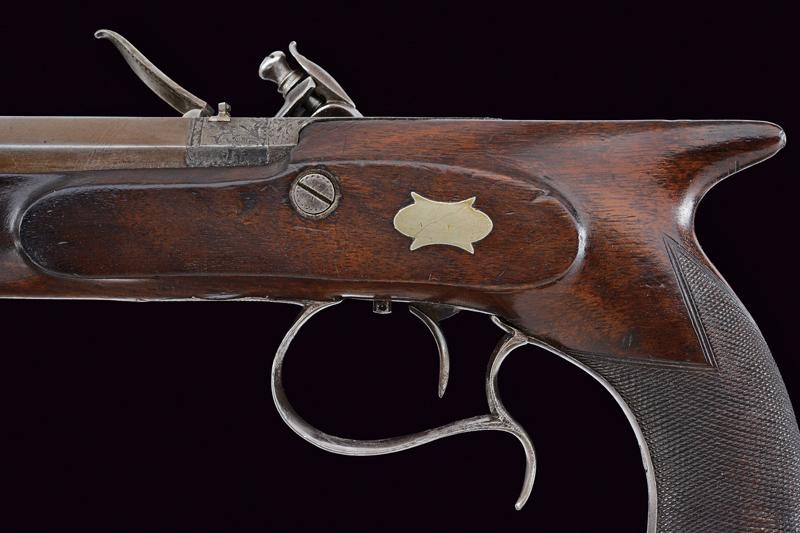 E. C. Storm, Pistola a pietra focaia, lunghezza 37.5 cm