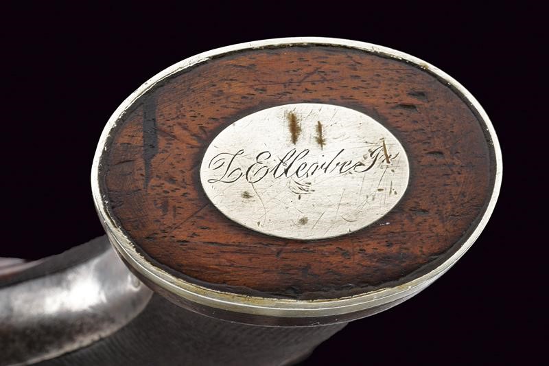 E. C. Storm, Pistola a pietra focaia, lunghezza 37.5 cm