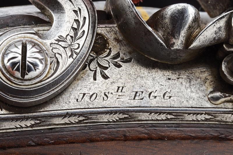 J. Egg, Pistola a pietra focaia da viaggio, Londra, lunghezza 18 cm