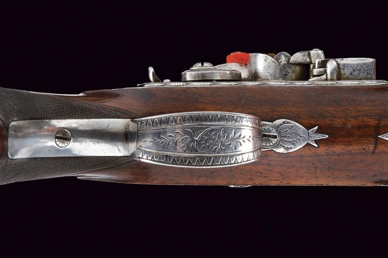 J. Egg, Pistola a pietra focaia da viaggio, Londra, lunghezza 18 cm