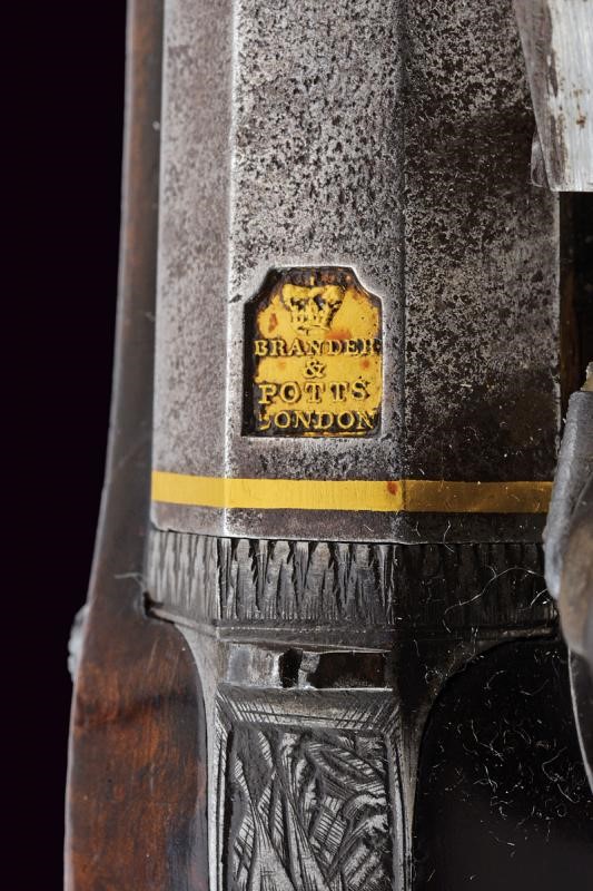 Brander & Potts, Pistola a pietra focaia con decorazioni incise
