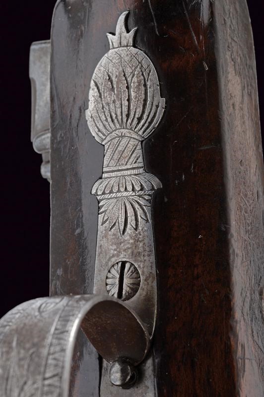Brander & Potts, Pistola a pietra focaia con decorazioni incise