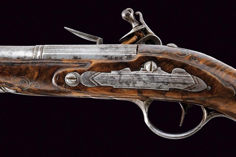 Martinoni, Pistola a pietra focaia, Brescia, lunghezza 26.5 cm