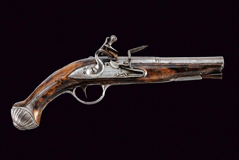 Martinoni, Pistola a pietra focaia, Brescia, lunghezza 26.5 cm