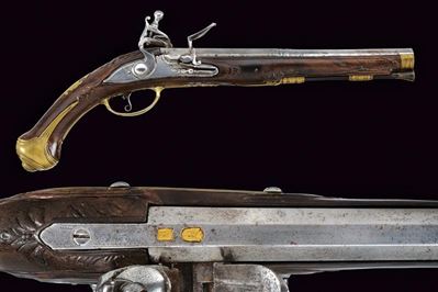 Pistola a pietra focaia, Pistoia, lunghezza 42 cm