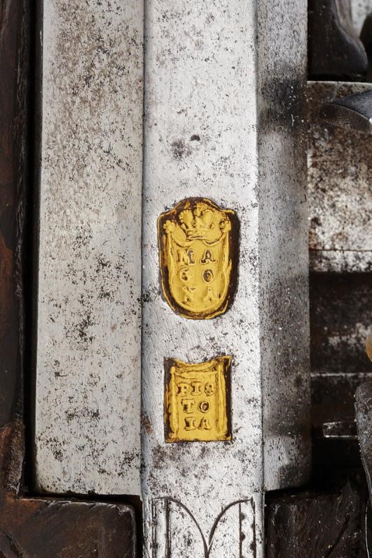 Pistola a pietra focaia, Pistoia, lunghezza 42 cm