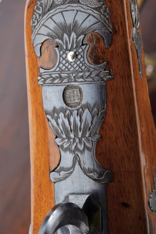 Kirner, Paio di pistole ridotte a luminello, Ofen, lunghezza 37.5 cm