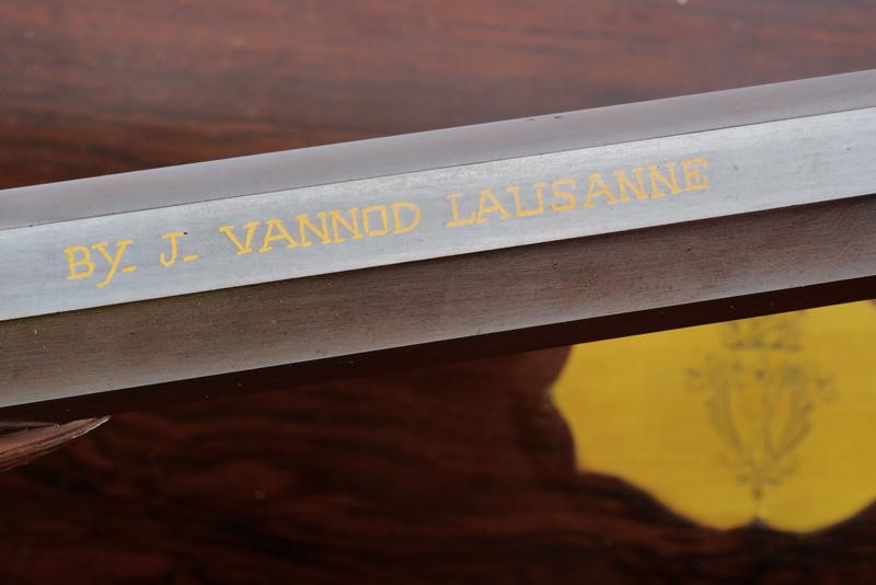 Vannod, Paio di pistole a luminello con cassetta in legno, Lausanne