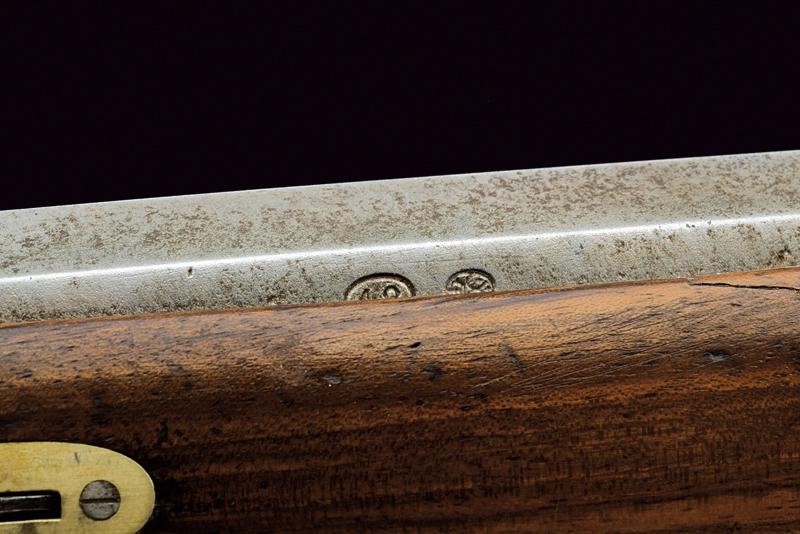 Pistola a luminello con canna lunga, tecnica europea, lunghezza 48,5 cm