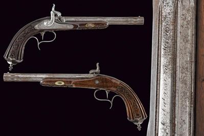 Pistole a luminello da tiro, Francia, cal. 11.4 mm, lunghezza 39.5 cm