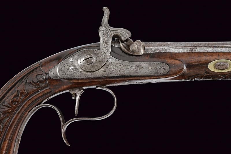 Pistole a luminello da tiro, Francia, cal. 11.4 mm, lunghezza 39.5 cm