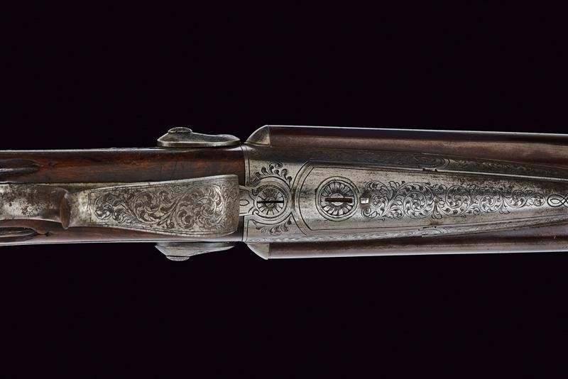 Pistola da caccia a spillo a due canne, Belgio, lunghezza 33 cm