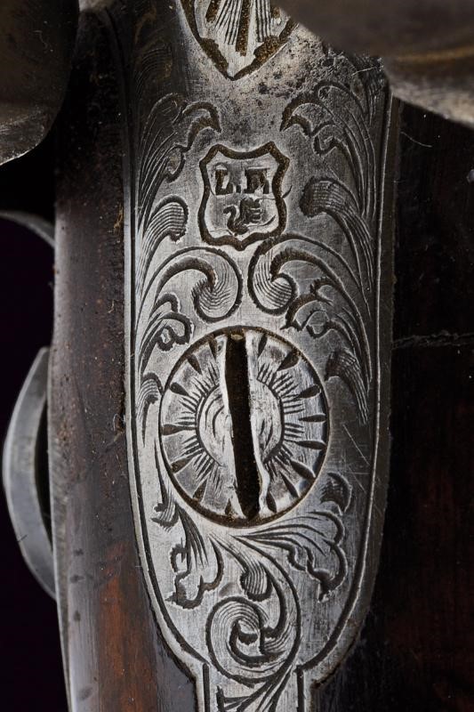 Pistola da caccia a spillo a due canne, Belgio, lunghezza 33 cm