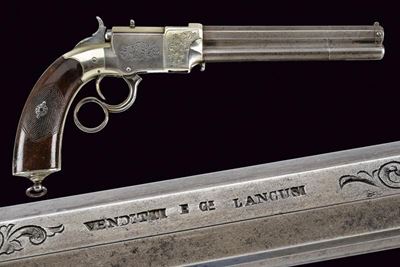 Venditti & C.I. Lancusi, Rara pistola a leva, cal. 9 mm, Italia
