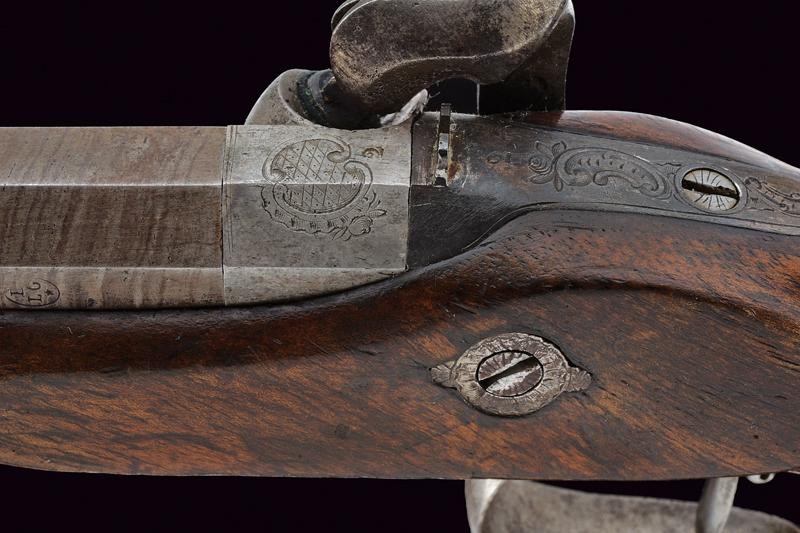 Pistole a luminello da tiro, Belgio, cal. 12 mm, lunghezza 42 cm