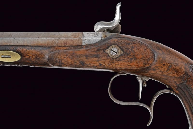 Pistole a luminello da tiro, Belgio, cal. 12 mm, lunghezza 42 cm