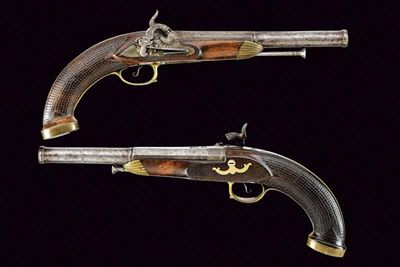 Pistole alla micheletta a luminello, Napoli, lunghezza 39 cm