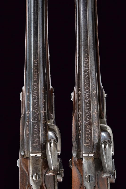 Anton Graf, Paio di pistole ridotte a luminello, Winterthur, lunghezza 32.5 cm