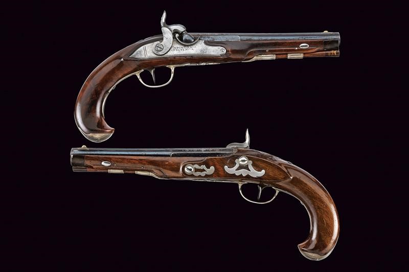 Anton Graf, Paio di pistole ridotte a luminello, Winterthur, lunghezza 32.5 cm