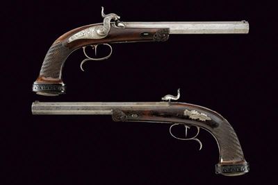 Jovaletti, Paio di pistole a luminello da tiro, Torino, lunghezza 42 cm