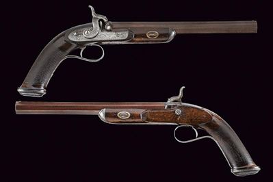 Kavanagh, Elegante paio di pistole a luminello, Dublino, lunghezza 42 cm