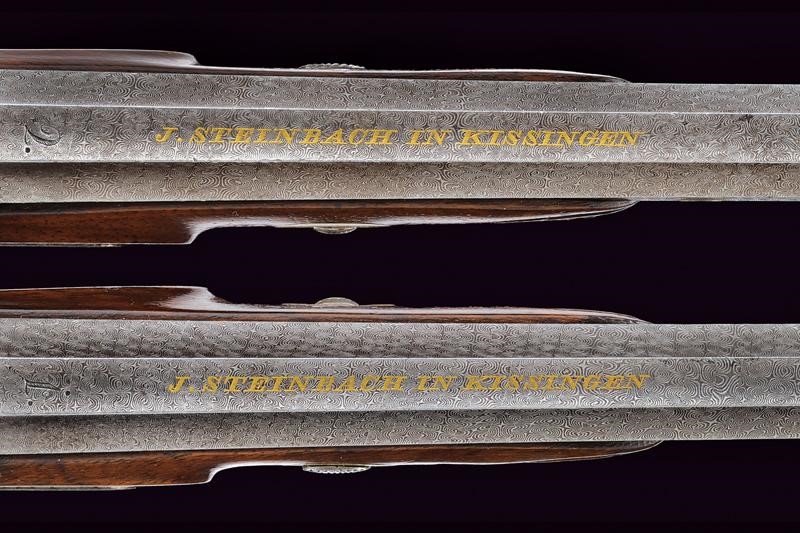 J. Steinbach, Paio di pistole a luminello da tiro, lunghezza 41.5 cm