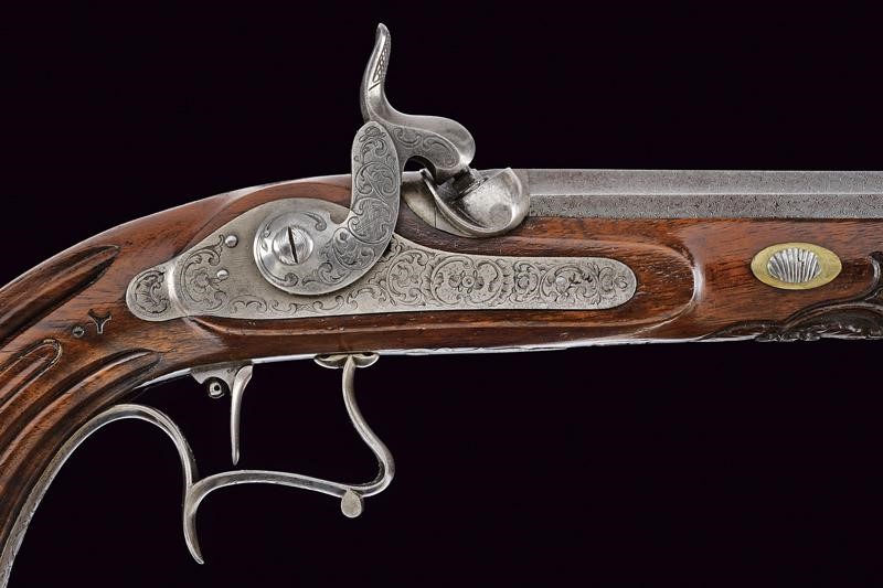 J. Steinbach, Paio di pistole a luminello da tiro, lunghezza 41.5 cm