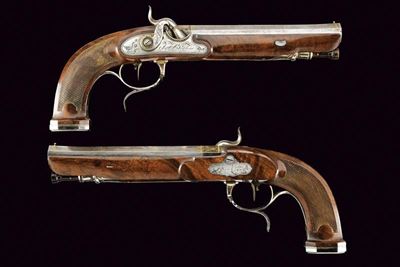 Castiglioni & Grasset, Paio di pistole a luminello da tiro