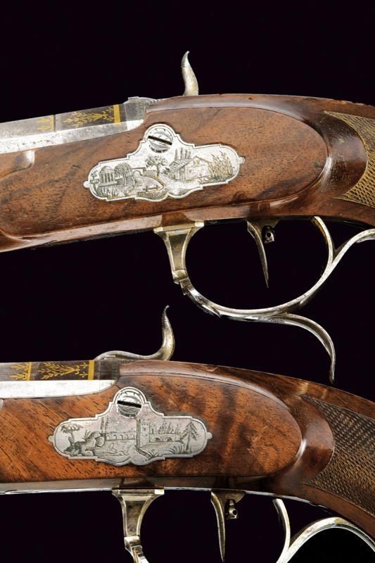 Castiglioni & Grasset, Paio di pistole a luminello da tiro