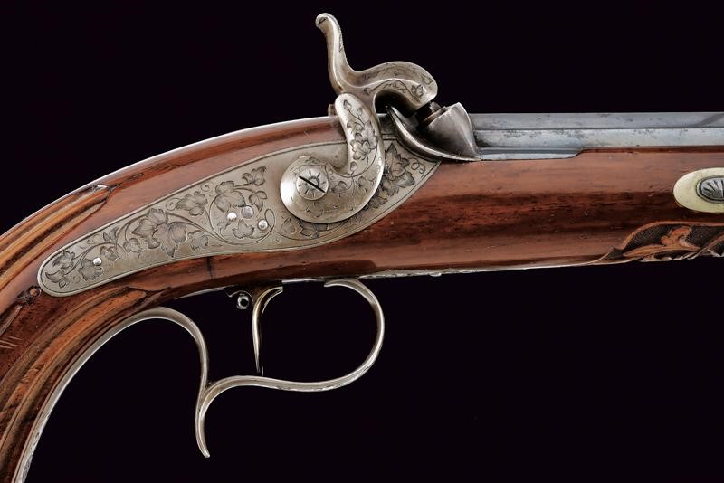Paio di pistole da tiro a luminello, Vienna, lunghezza 41.5 cm