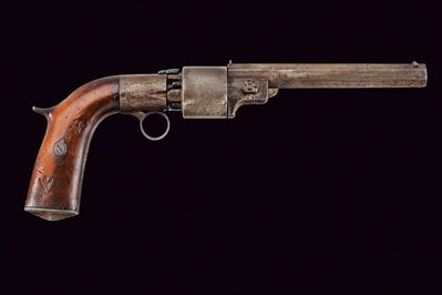 Revolver di transizione a luminello, Inghilterra, cal. 10 mm, lunghezza 31,5 cm