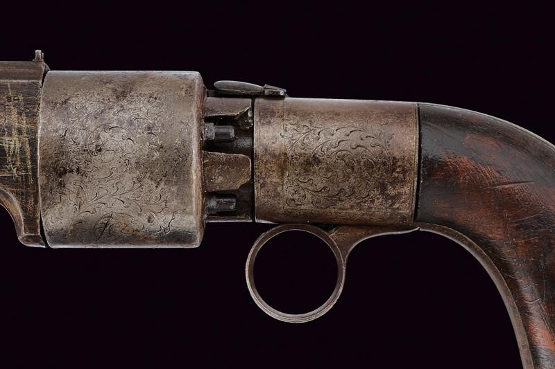 Revolver di transizione a luminello, Inghilterra, cal. 10 mm, lunghezza 31,5 cm