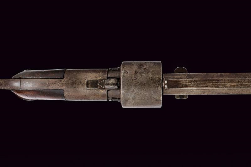 Revolver di transizione a luminello, Inghilterra, cal. 10 mm, lunghezza 31,5 cm