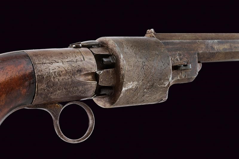 Revolver di transizione a luminello, Inghilterra, cal. 10 mm, lunghezza 31,5 cm