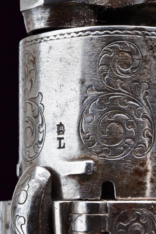 Bel revolver a spillo, Belgio, lunghezza 26 cm