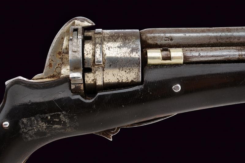Revolver a spillo con coltello pieghevole, Francia, lunghezza 23.2 cm.