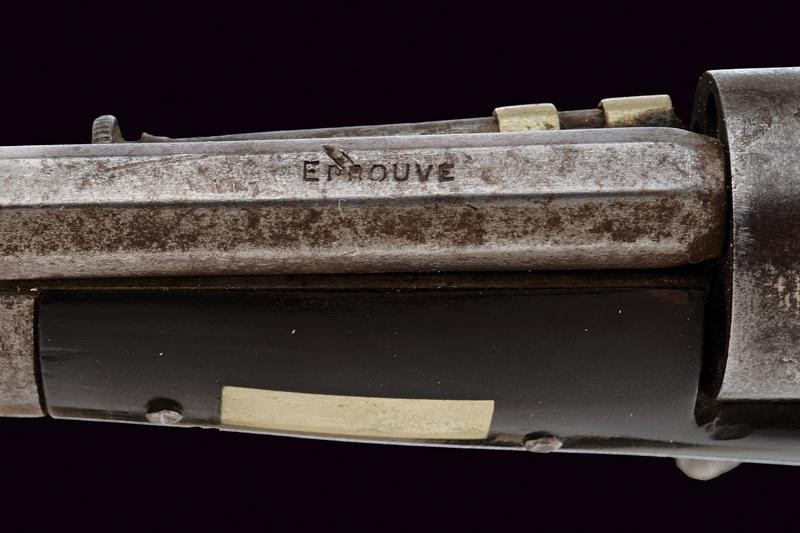 Revolver a spillo con coltello pieghevole, Francia, lunghezza 23.2 cm.