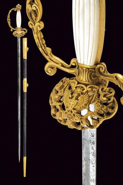 Spadino da diplomatico, Regno di Sardegna, lunghezza 94,5 cm