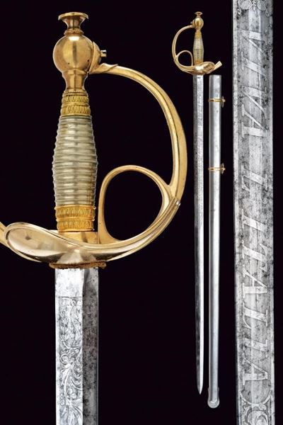 Spada da ufficiale Mod. 1833 'Albertina', Stato Pontificio, lunghezza 103.5 cm