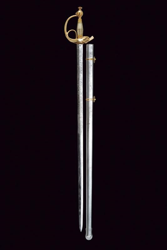 Spada da ufficiale Mod. 1833 'Albertina', Stato Pontificio, lunghezza 103.5 cm